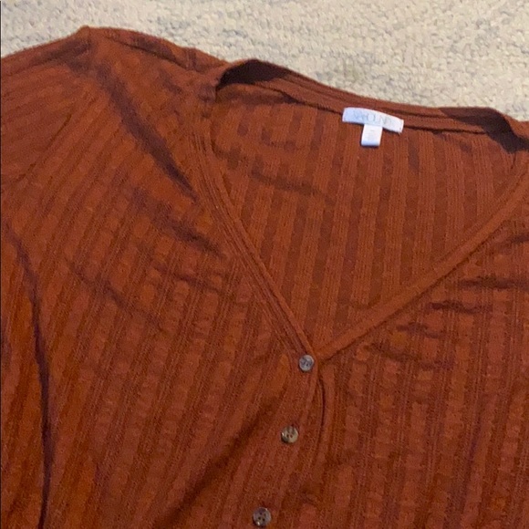 Abound by Nordstrom Knit Button Down V-Neck Top - Picture 2 of 4